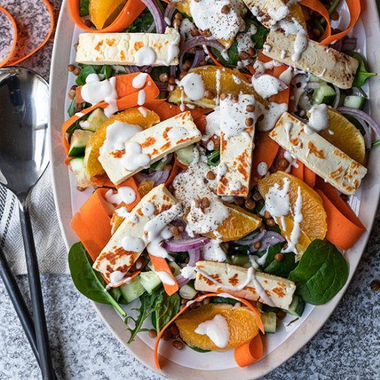 Lentil Halloumi Salad