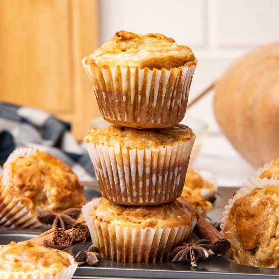 Pumpkin Muffins With Cream Cheese