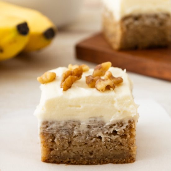 Banana Bread Bars with Frosting