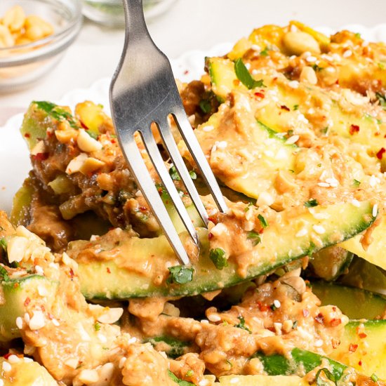 Cucumber Salad with Peanut Dressing