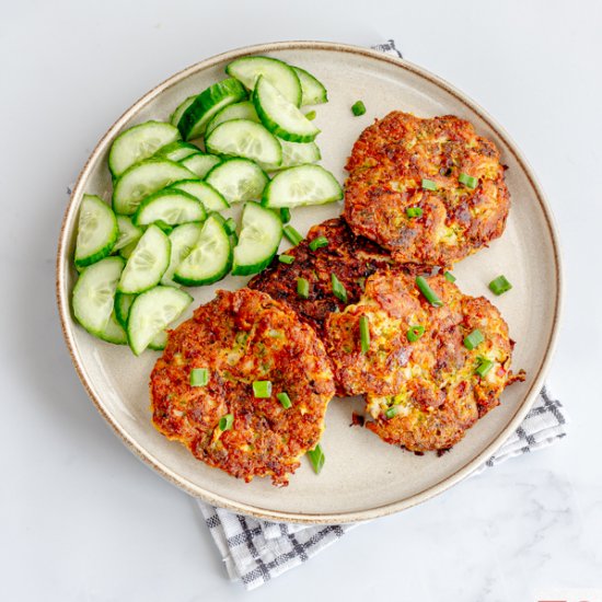 Cheesy Broccoli Chicken Fritters