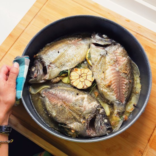 Oven-Baked Fresh Fish with Beer