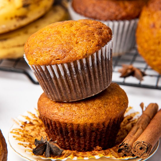 Pumpkin Banana Muffins
