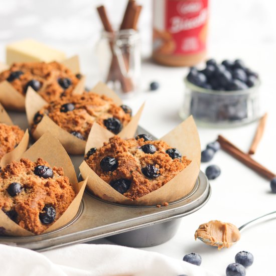 Biscoff Blueberry Muffins