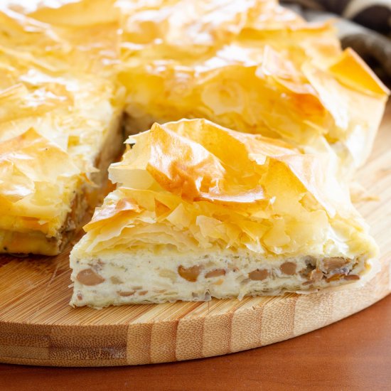 Filo Tart with Chanterelles