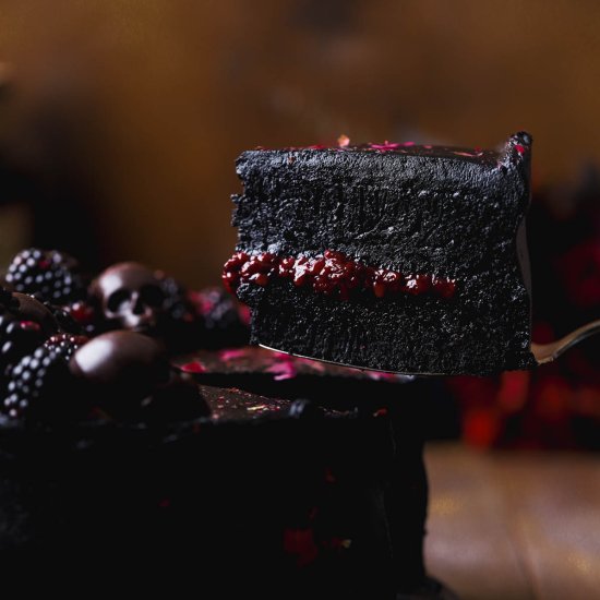 Black Velvet Halloween Cake