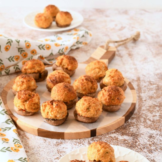 Air Fried Parmesan Stuffed Mushroom