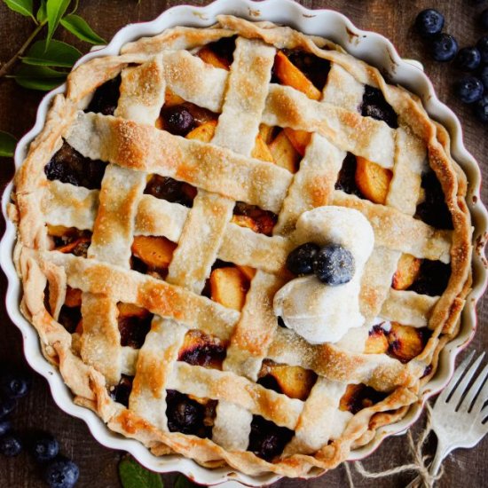 Peach & Blueberry Pie
