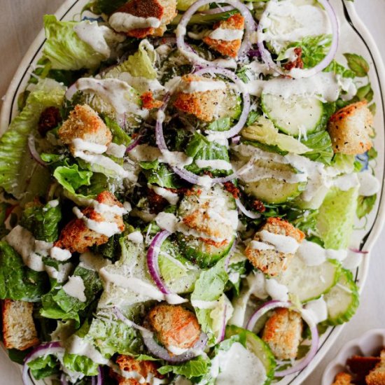 Caesar Salad with Homemade Croutons