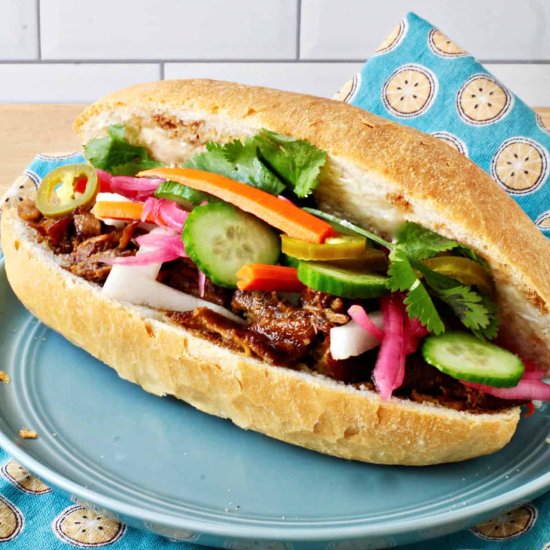 Caramel Pork Banh Mi Sandwich