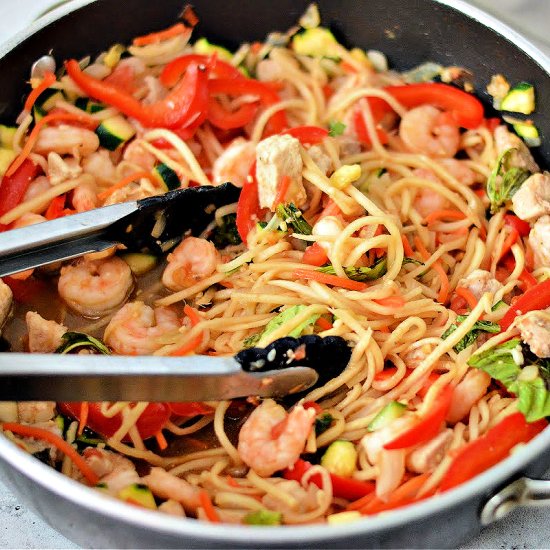 Shrimp & Pork Thai Drunken Noodles