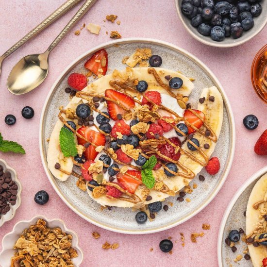 High-Protein Banana Split Yogurt