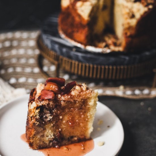 Nectarine Rosemary Crumble Cake