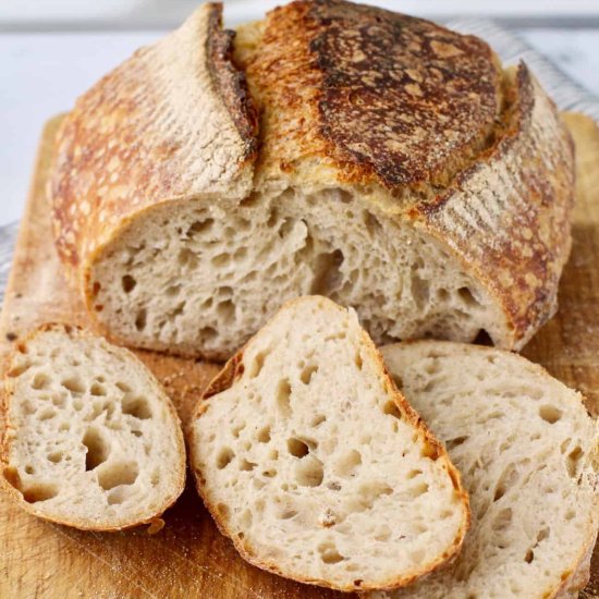 Easy Sourdough French Country Bread