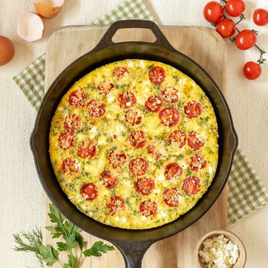 Tomato Frittata with Feta and Herbs