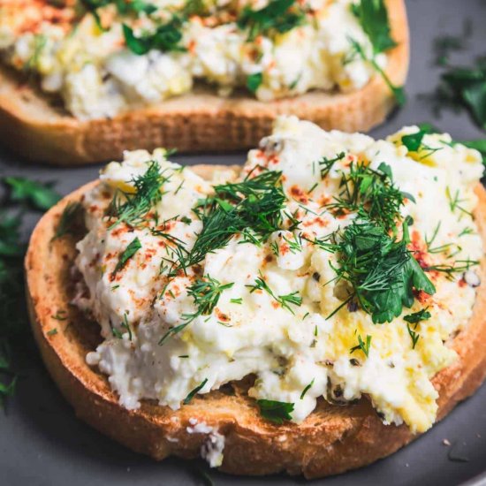 No Mayo Baked Feta and Egg Salad