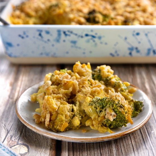 Khorasan Broccoli-Cheese Casserole
