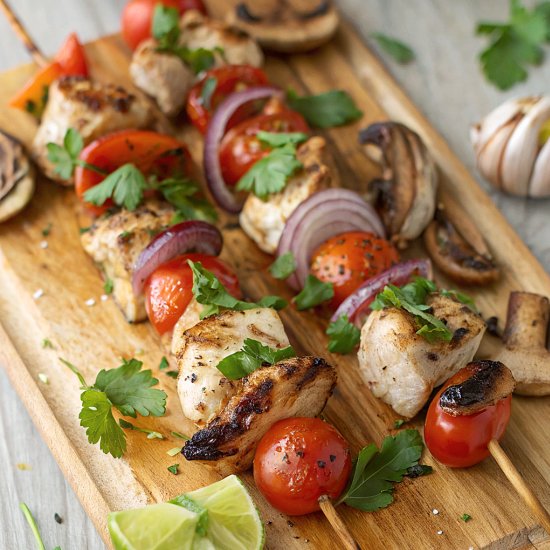 Tequila Lime Chicken Skewers
