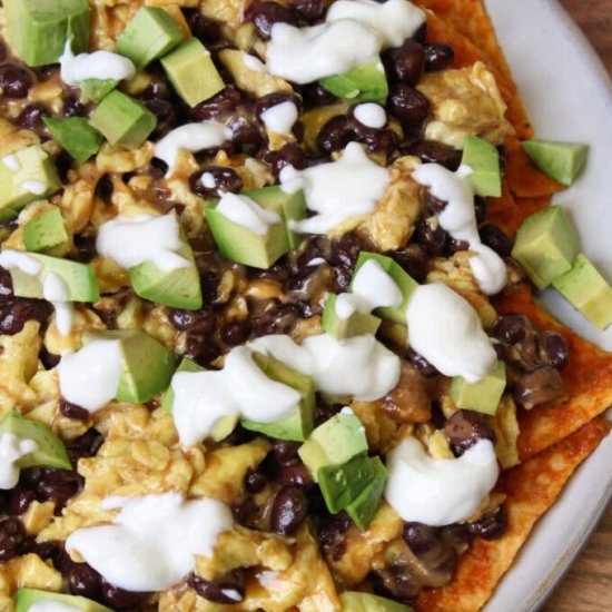 Chilaquiles Rojos With Eggs