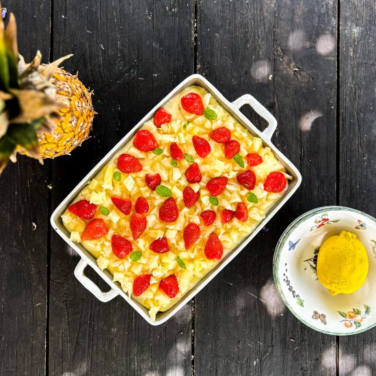 Pineapple and strawberry cake