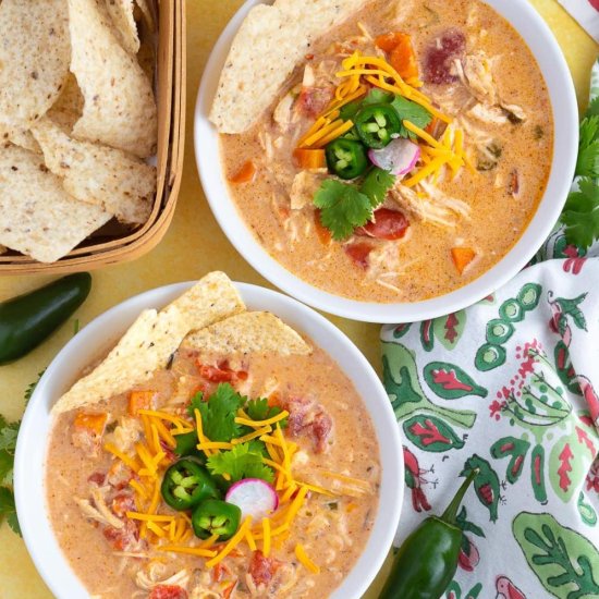 Cheesy Chicken Tortilla Soup