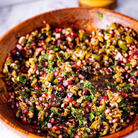 Olive, Walnut and Pomegranate Salad