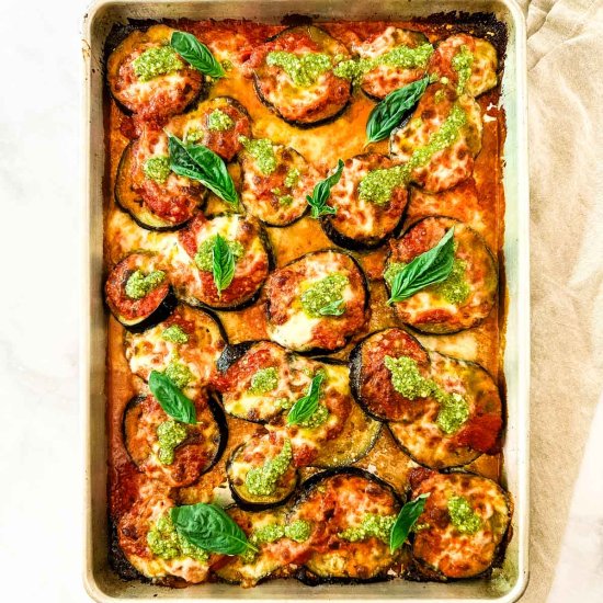Sheet Pan Eggplant Parmesan