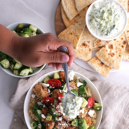Chicken Bowls with Tzatziki Sauce