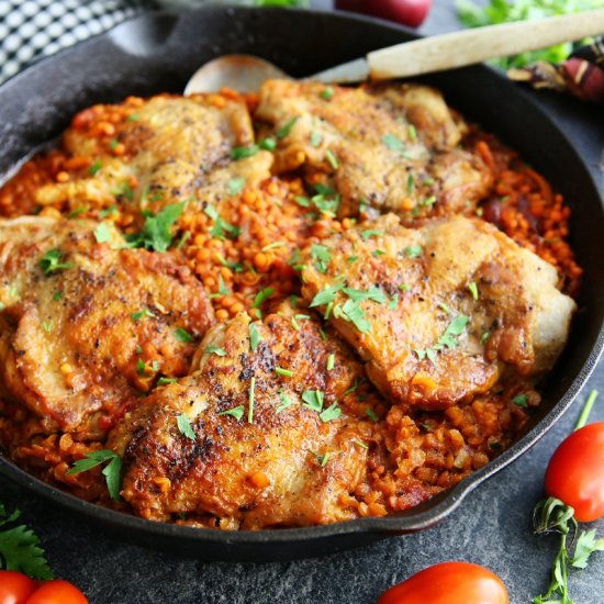 Chicken and Red Lentil Casserole