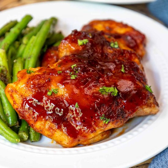 Oven Baked BBQ Chicken Thighs