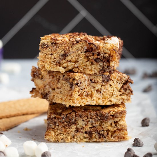 S’mores Crispy Rice Cereal Treats