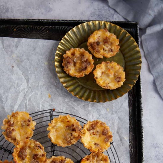 Sausage & Cheese Phyllo Cups