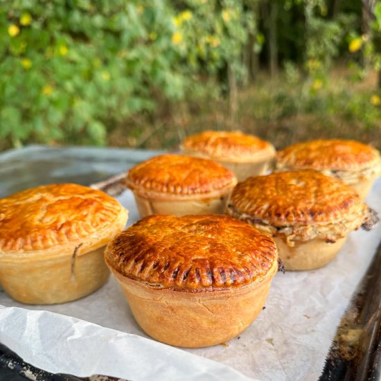 Roast Chicken, Bacon & Mushroom Pie