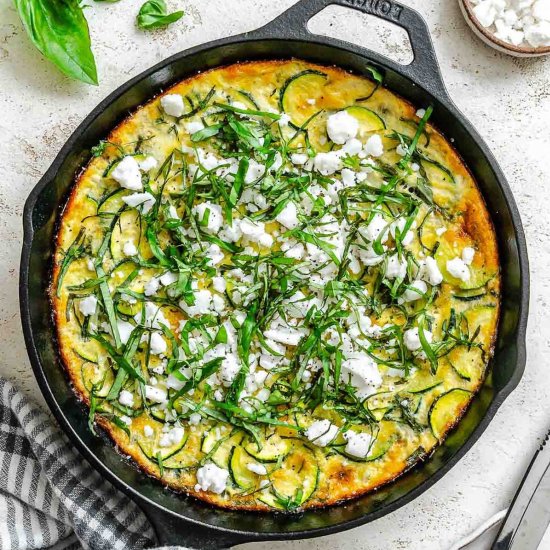 Zucchini Frittata with Feta + Basil