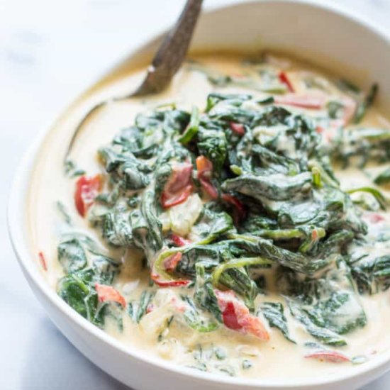 Lightened Up Creamed Spinach