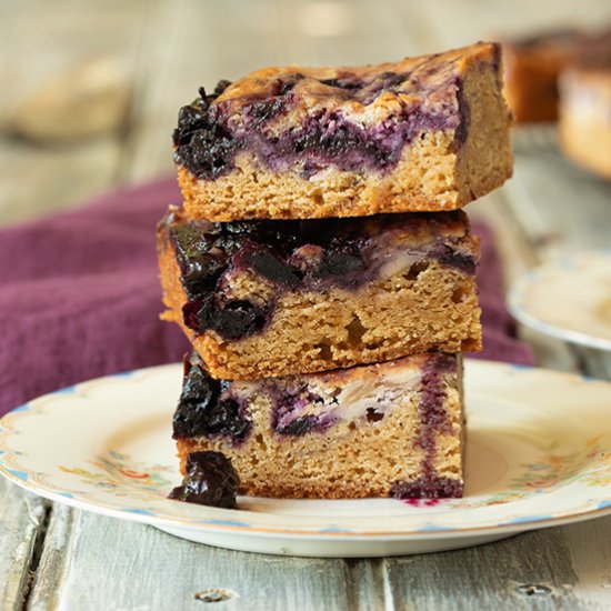 Chewy Blueberry Cheesecake Blondies