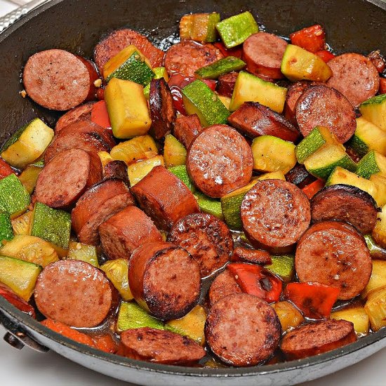 Keto Kung Pao Kielbasa