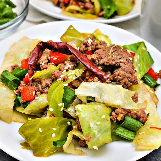 Mongolian Ground Beef & Cabbage