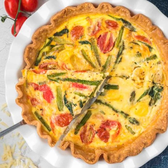 Easy Loaded Vegetable Quiche Recipe