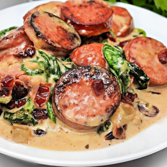 Cheesy White Cheddar Kielbasa
