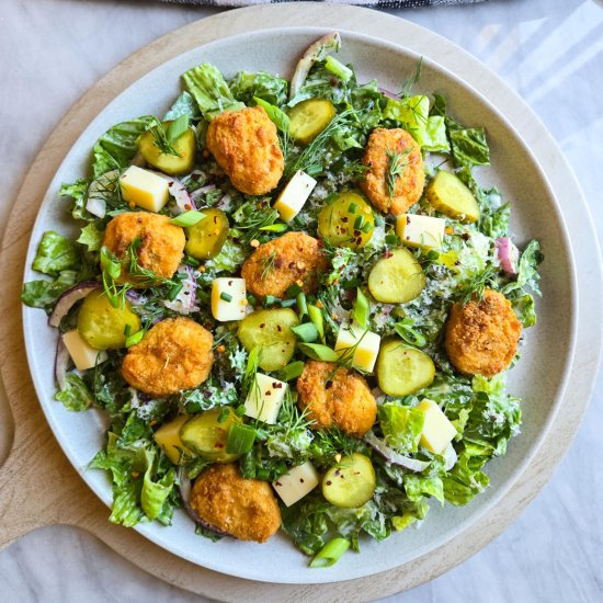 Crispy Chik’n Pickle Ranch Salads