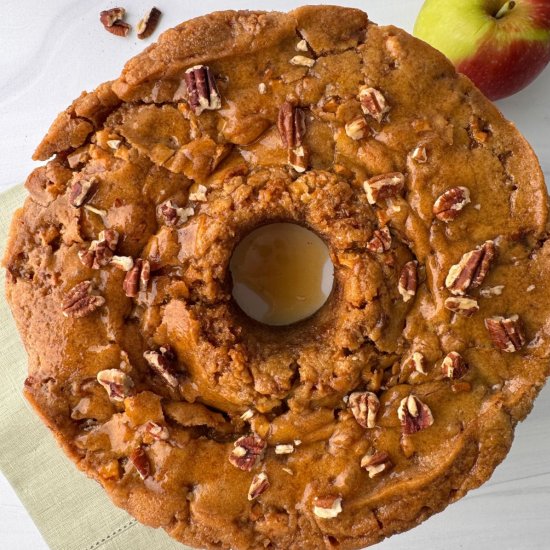 Apple Cake With Pecans & Caramel