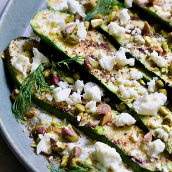 Grilled Zucchini with Yogurt Feta