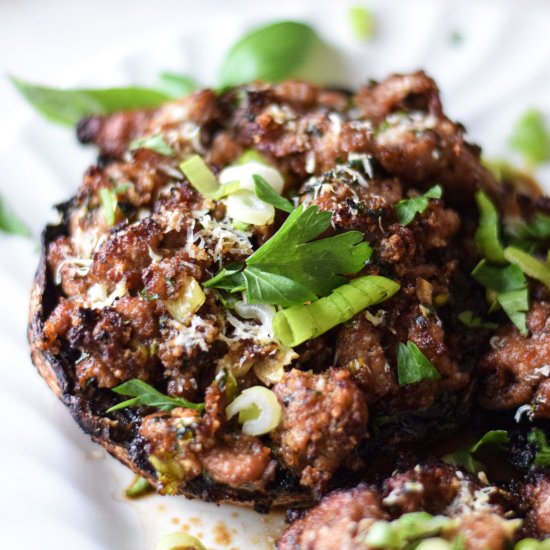 Sausage Stuffed Portobello Mushroom