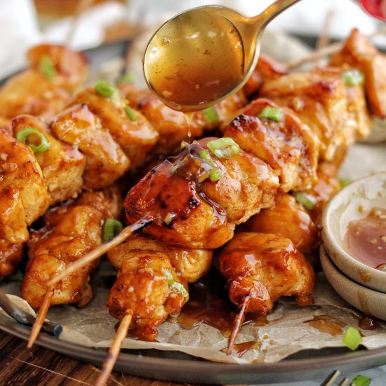 Bourbon Chicken Skewers