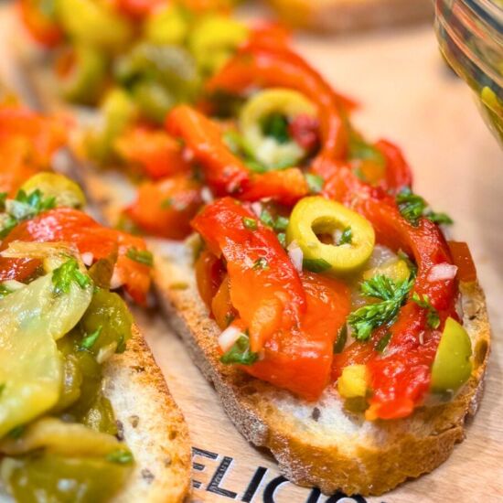 Roasted Bell Pepper and Olive Salad