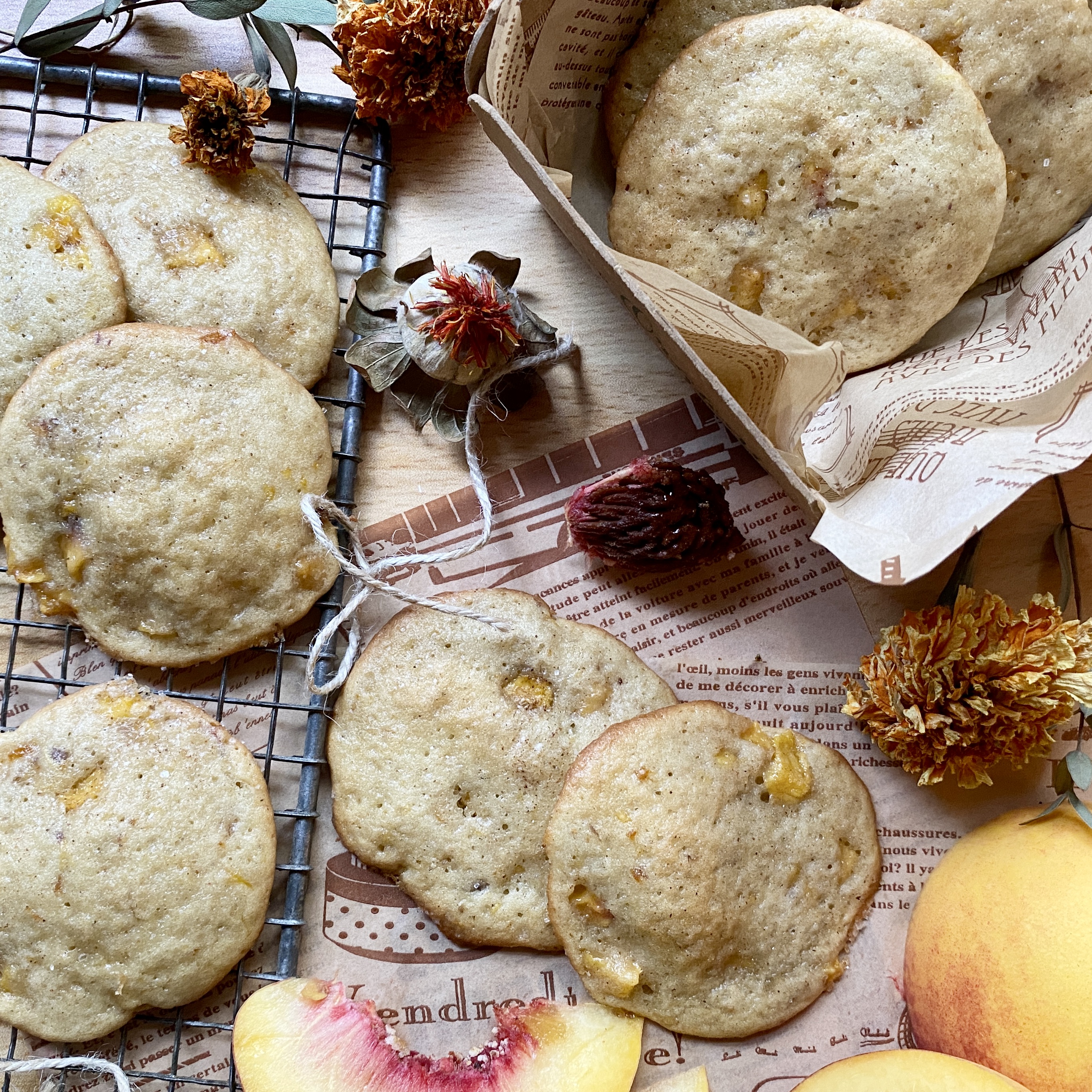peach cake drop cookies