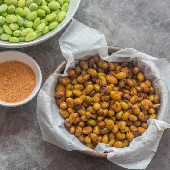 Air Fried Edamame Beans