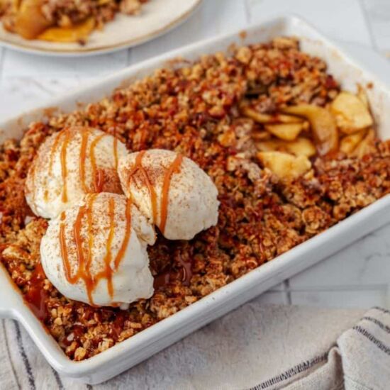 Apple Crisp with Ice Cream