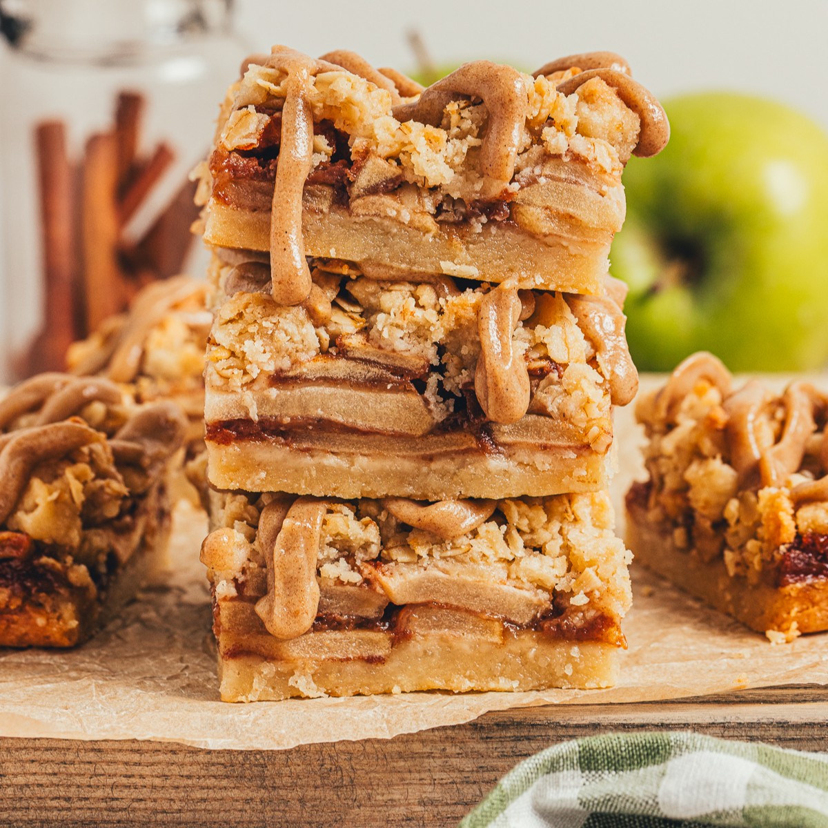 Apple Crumble Bars with Date Caramel